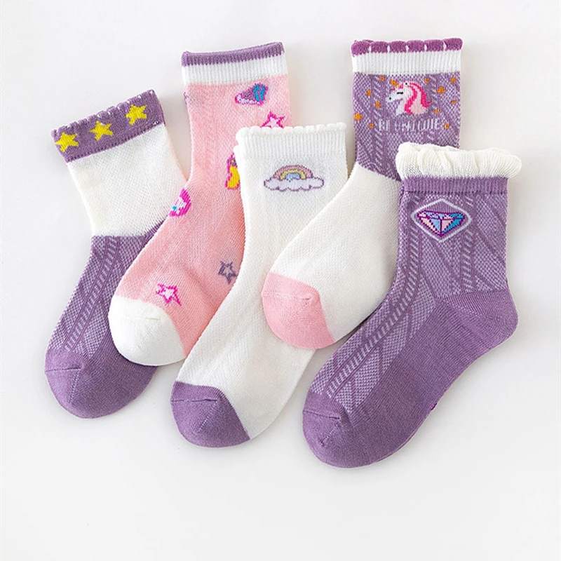

Mesh violet series baby socks cartoon children's socks in the tube baby socks cute