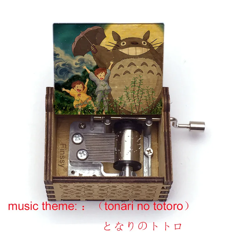 Музыкальная шкатулка Tonari no Totoro деревянная с принтом ручной работы для девочек