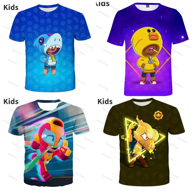 

3D Printed T Shirts Boys Girls Brawings Bo and Star,Cartoon T-shirt Tops Baby Clothes Shelly 8 To 19 Years Kids Game Leon
