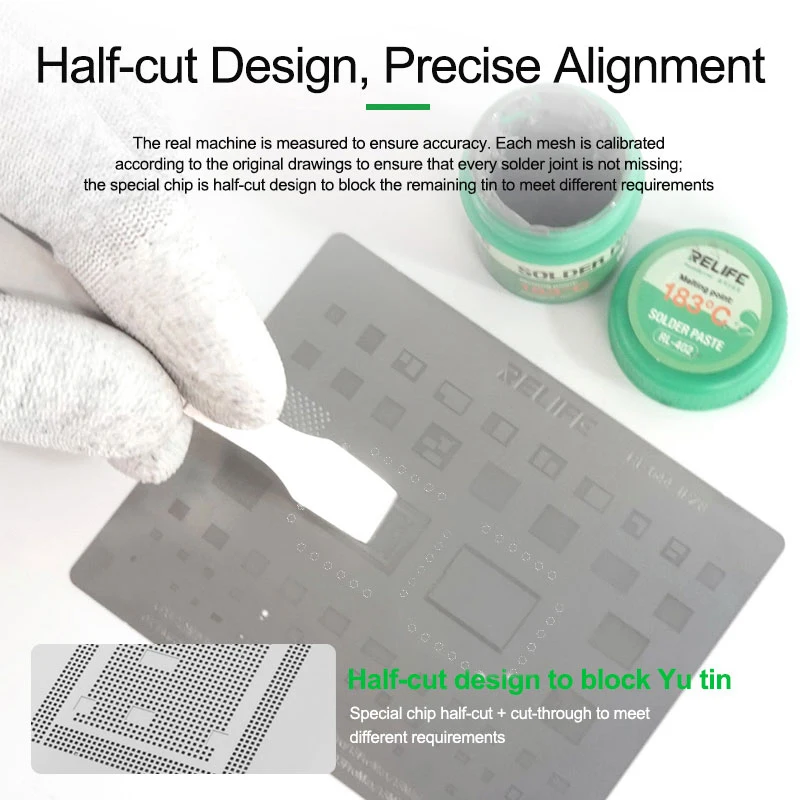 RELIFE RL-044 8 шт. для iPhone 6-13ProMax серии чипсет BGA набор трафаретов реболлинга шаблон