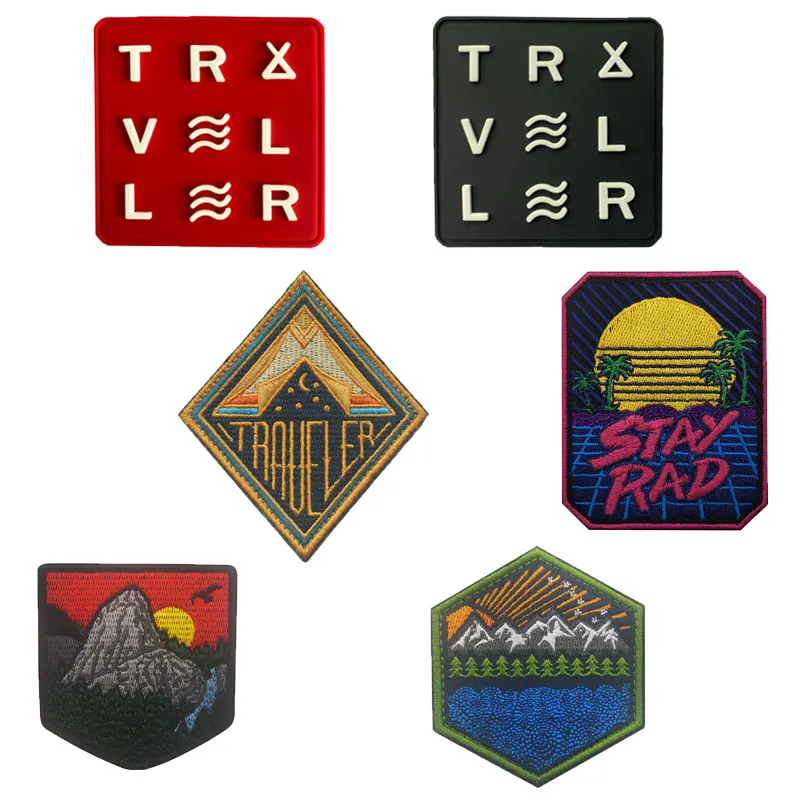 

Outdoor Camping Vacation Collection Embroidered Badge Hook and Loop Patch Backpack Patch Patch Embroidered Badge Morale Badge