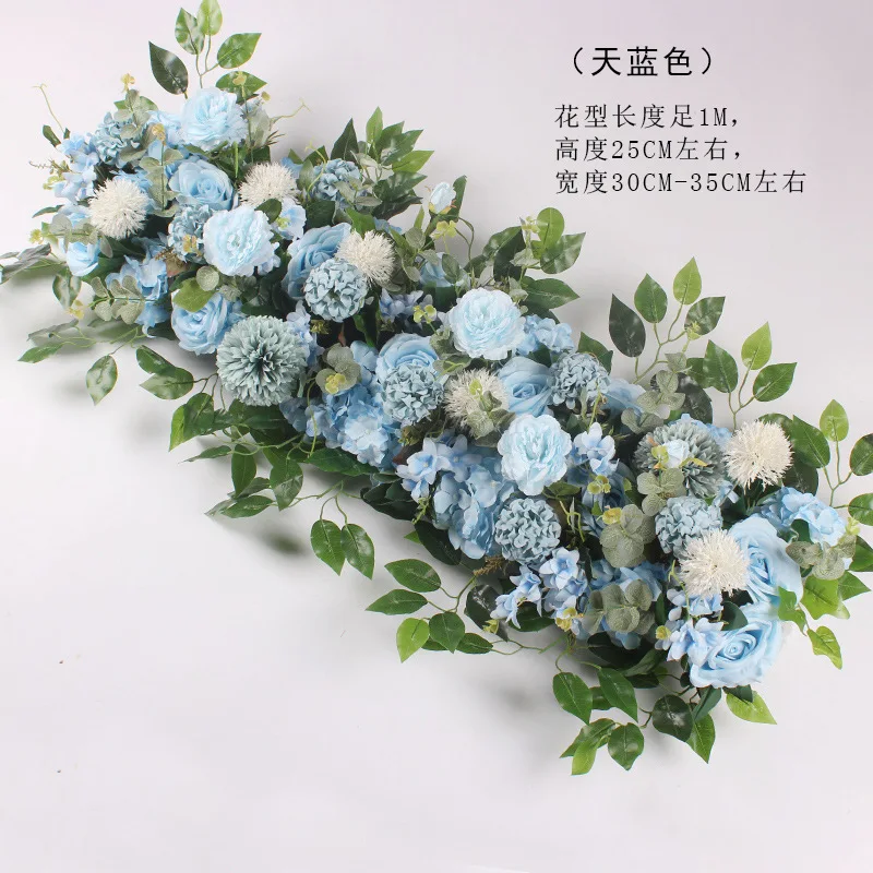

50/100CM DIY Wedding Flower Wall Arrangement Supplies Silk Peonies Rose Artificial Floral Row Decor Marriage Iron Arch Backdrop