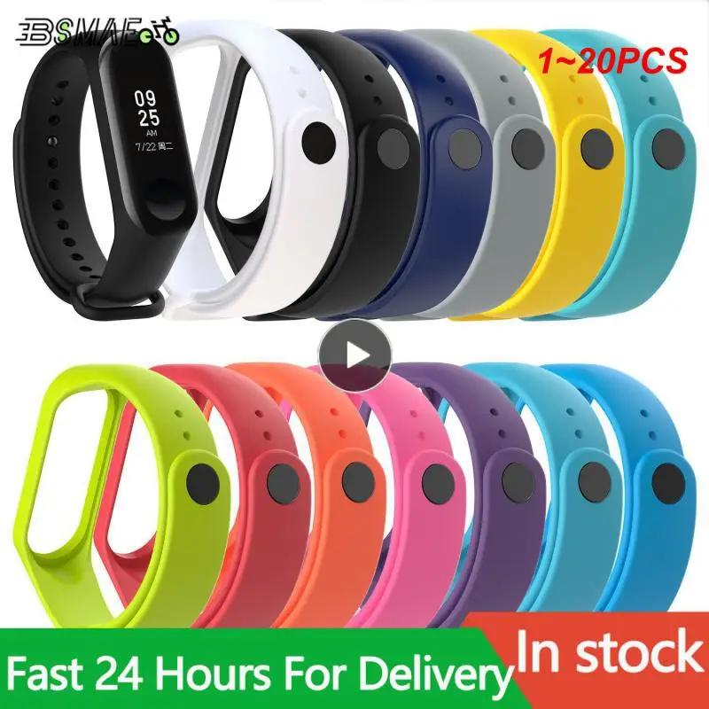 

1~20PCS For Mi Band 4 3 Silicone Replacement Wristband Bracelet Watchband For Millet Bracelet 4 Wrist Strap Fitness