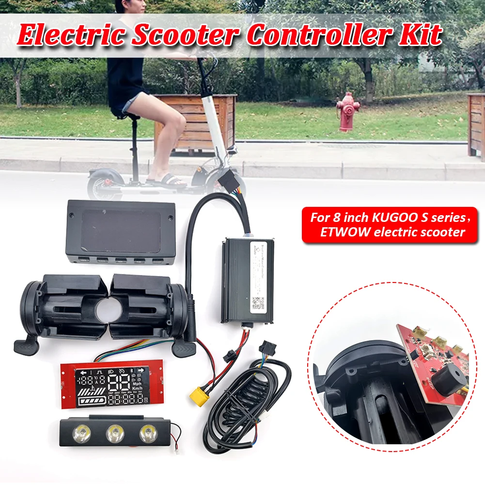 

36V 350W Electric Scooter Controller Kit With Digital Display Panel Cover Headlight for 8-inch KUGOO S Series Scooter Controller
