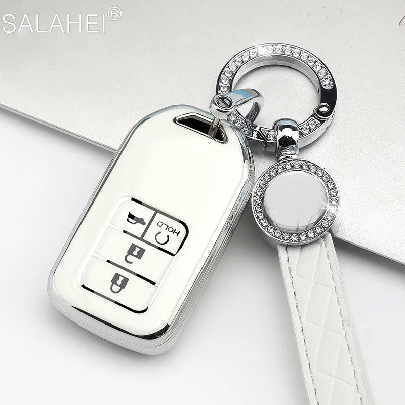 

1 шт. Новый чехол для автомобильного ключа с серебряными краями из ТПУ смарт-чехол для Honda Civic HRV CRV XRV CR-V Crider Odyssey Pilot автомобильные аксессуары