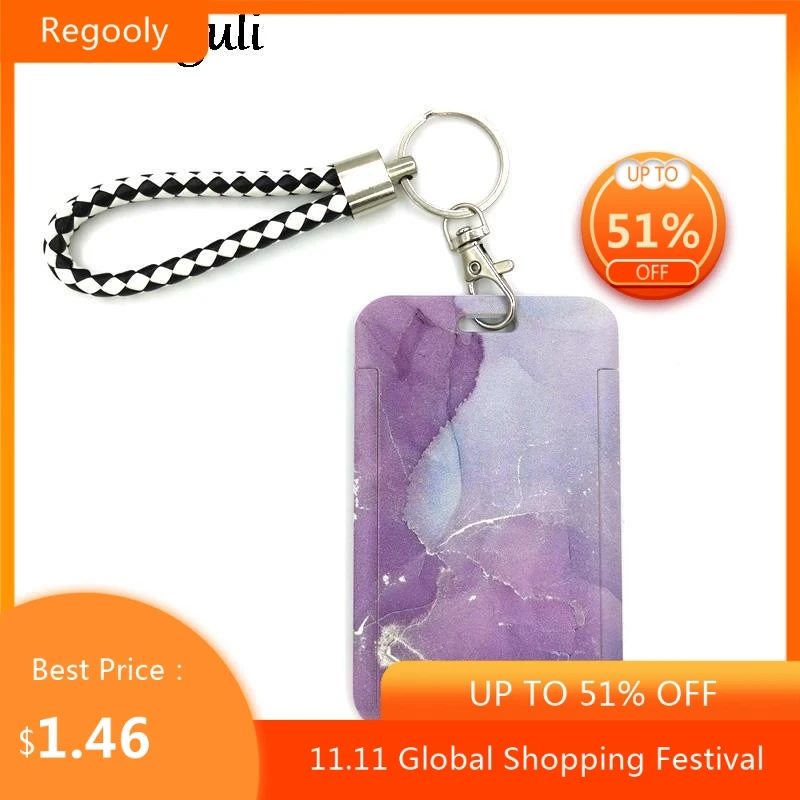 

Colorful Marble Cute Card Cover Clip Lanyard Retractable Student Nurse Badge Reel Clip Cartoon ID Card Badge Holder accessories