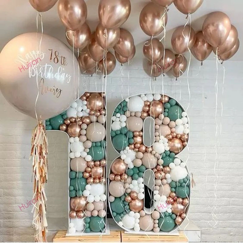 

91.5cm Balloon Mosaic Number Stand Reusable Number Shaped Balloon Frames Boxes for Birthday Wedding Party Decoration