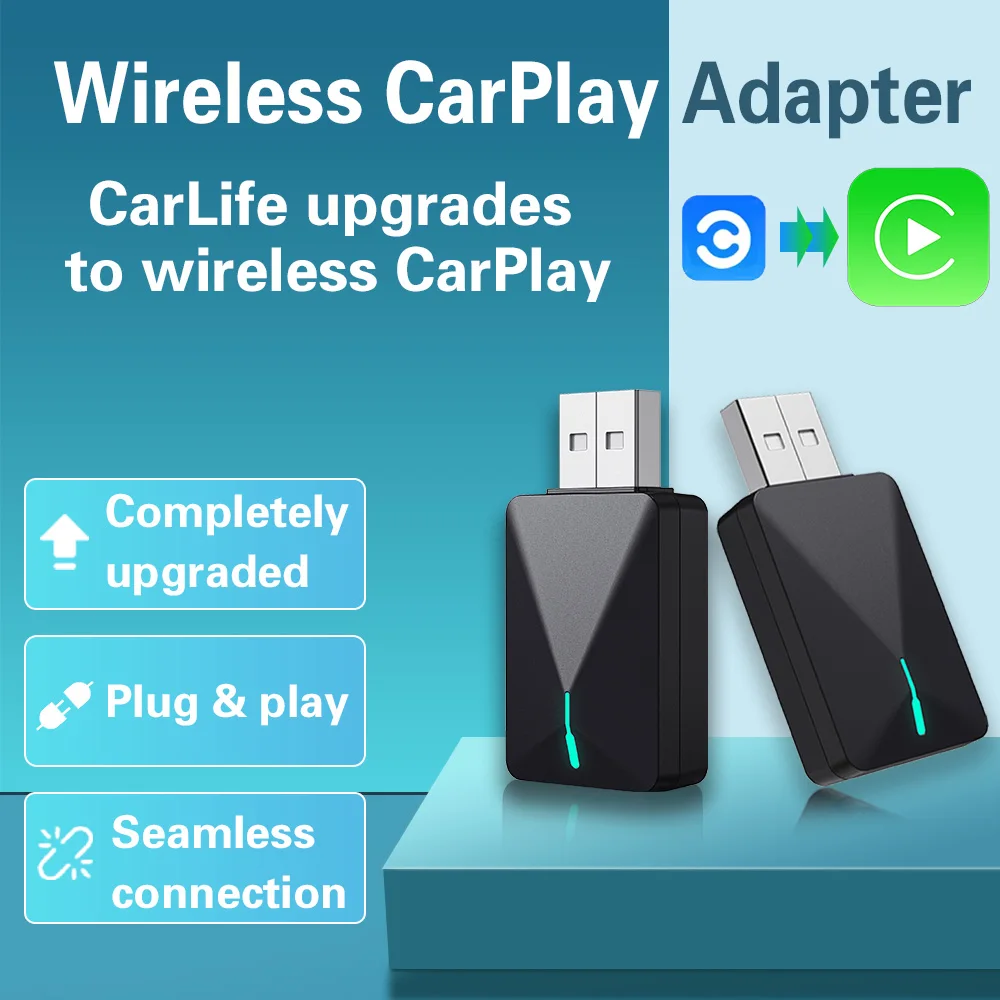 Адаптер Baidu CarLife для преобразования проводного CarPlay в беспроводной, со встроенным Wi-Fi 2.4G+5G и Bluetooth, автоматическое подключение, Plug&Play, для Kia, Honda, Toyota, BMW (art.: 3920db4c263b3) - 3920db4c263b3