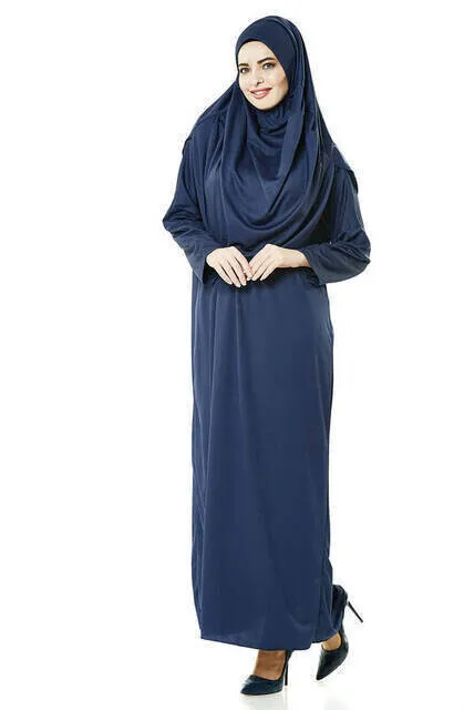 Молитвенное платье IQRAH цельный темно-синий, 5015