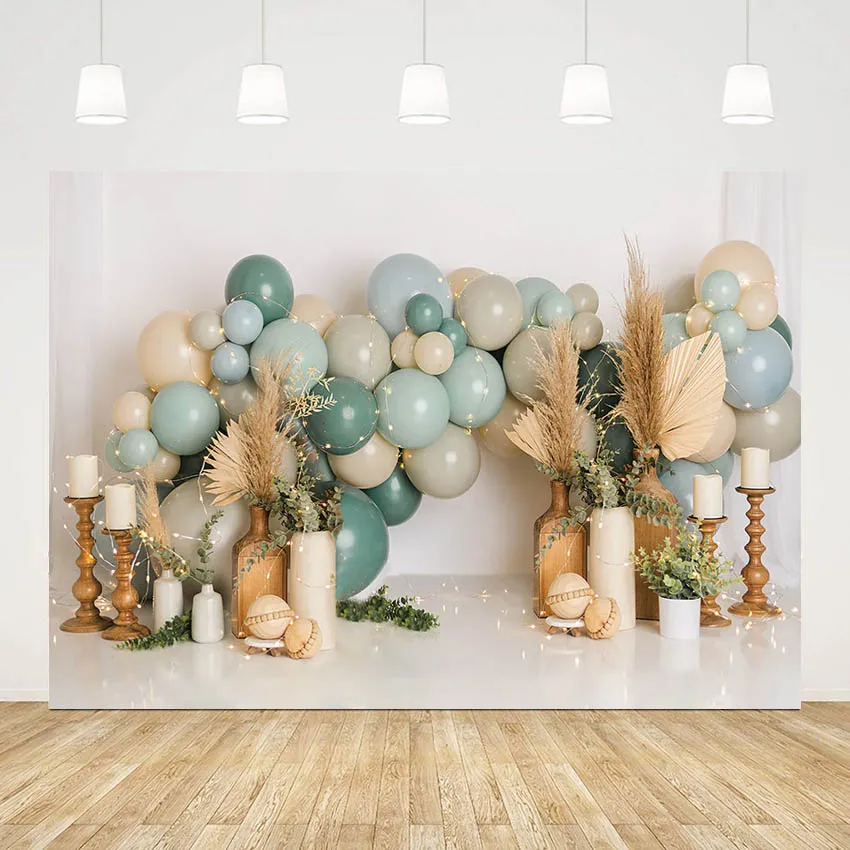 

Фон для фотосъемки Mehofond с воздушными шарами в стиле бохо для детского дня рождения портрет торт разбитые украшения фон для фотостудии фотозона