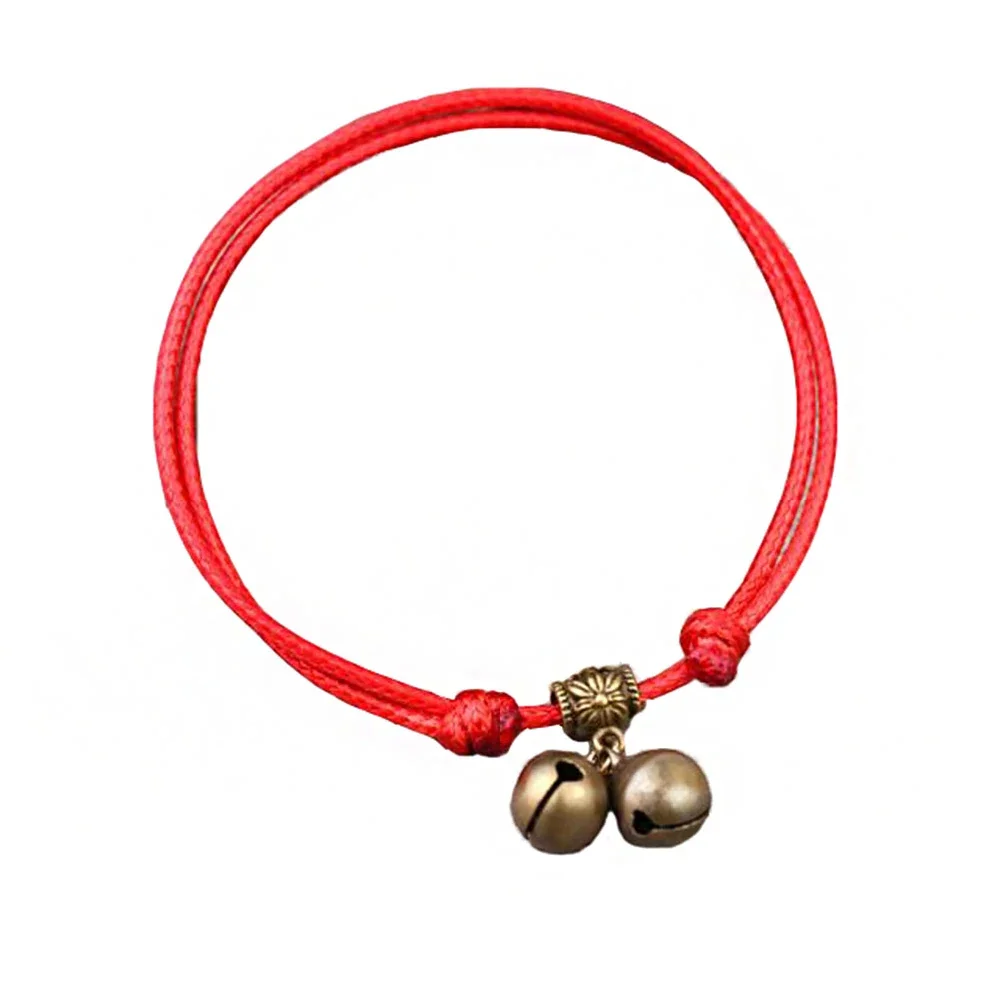 

Adjustable Pet Collar with Bell Pendant Lightweight Dog Cat Collar 7-11 inches, Red rope