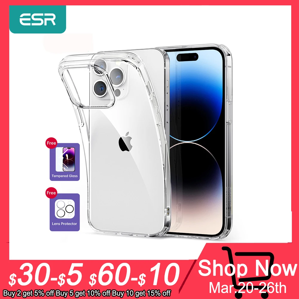 

ESR for iPhone 14 Pro Max Case Clear Back Cover for iPhone 14 Pro Transparent Case for iPhone 14 Pro Project Zero Crystal Clear