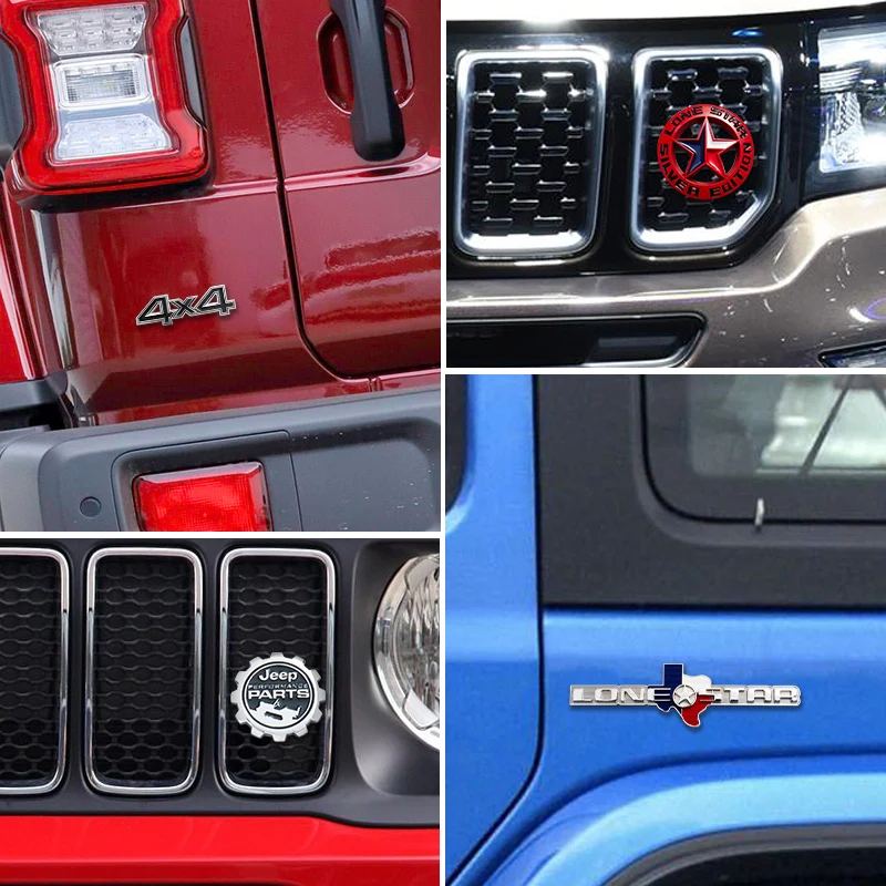 Автомобильные 3D наклейки meatl для Jeep renegade grand cherokee xj wrangler jl patriot compass автомобильные