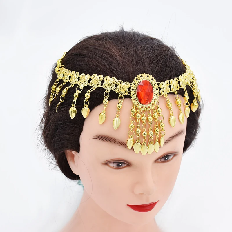 

2022 New Ethnic Style Dance Fashion Set Decoration For Women Necklace Bracelet Ring Head Chain Earrings One-piece Hanfu Suit Gif