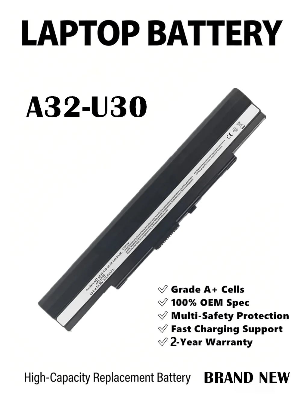 Фото Аккумулятор для ноутбука A32‑UL30 A42‑UL30 A32‑UL50 A42‑UL50 A32‑UL80 для ASUS UL30A UL30VT UL50A UL50VT UL80V U30J U30JC U33J U35J U43J №4