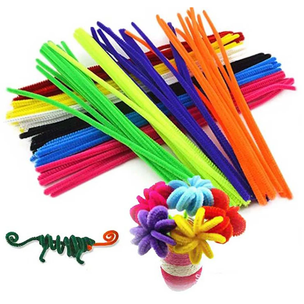 

100pcs Montessori Materials Chenille Children Educational Toy Crafts For Kids Colorful Pipe Cleaner Handmade DIY Toys