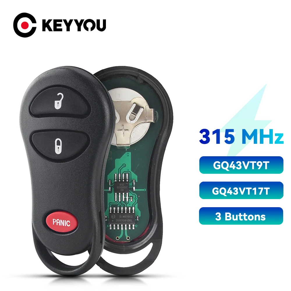 KEYYOU GQ43VT9T/GQ43VT17T 315 МГц дистанционный смарт-ключ для автомобиля 3B брелок Dodge Durango Jeep