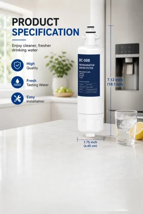 Фото Сменный фильтр для воды, подходит для холодильников LG LT700P LFXS24623 LT700PC Kenmore 469690 RFC1200A WSL-3 FML-3 LFXS30766S, 4 шт. №2