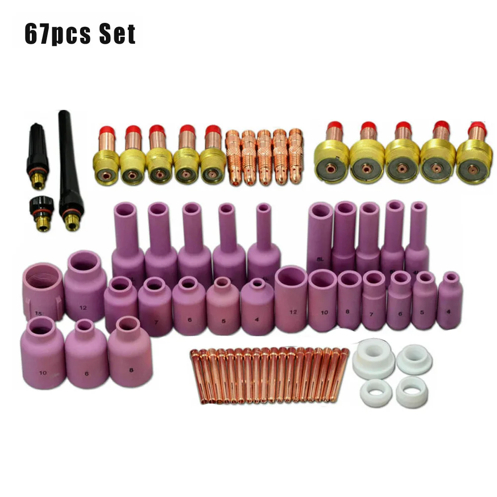 

TIG Welding Accessories Welding Torch 67pcs/Set Consumables Kit Fitting For WP 17 18 26 High quality New Parts