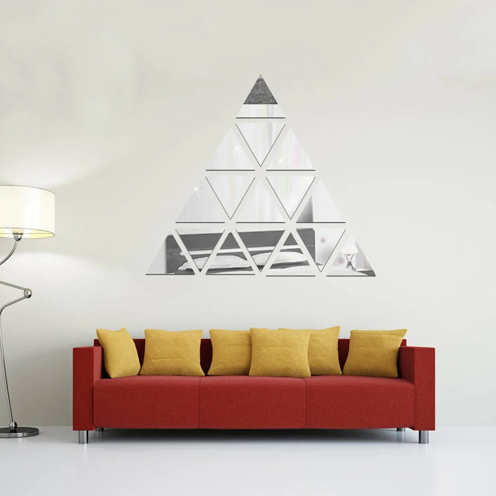 

16 Pcs Self Adhesive Mirror Stickers Home Décor Mirror Wall Stickers Decor Mirror Trim Card Head Hexagon Mirror Stickers