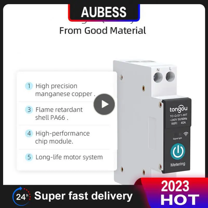 

63a Smart Switch With Metering Din Rail Wireless Switch Tuya Circuit Breaker 1p Smart Home Remote Control Remote Control Switch