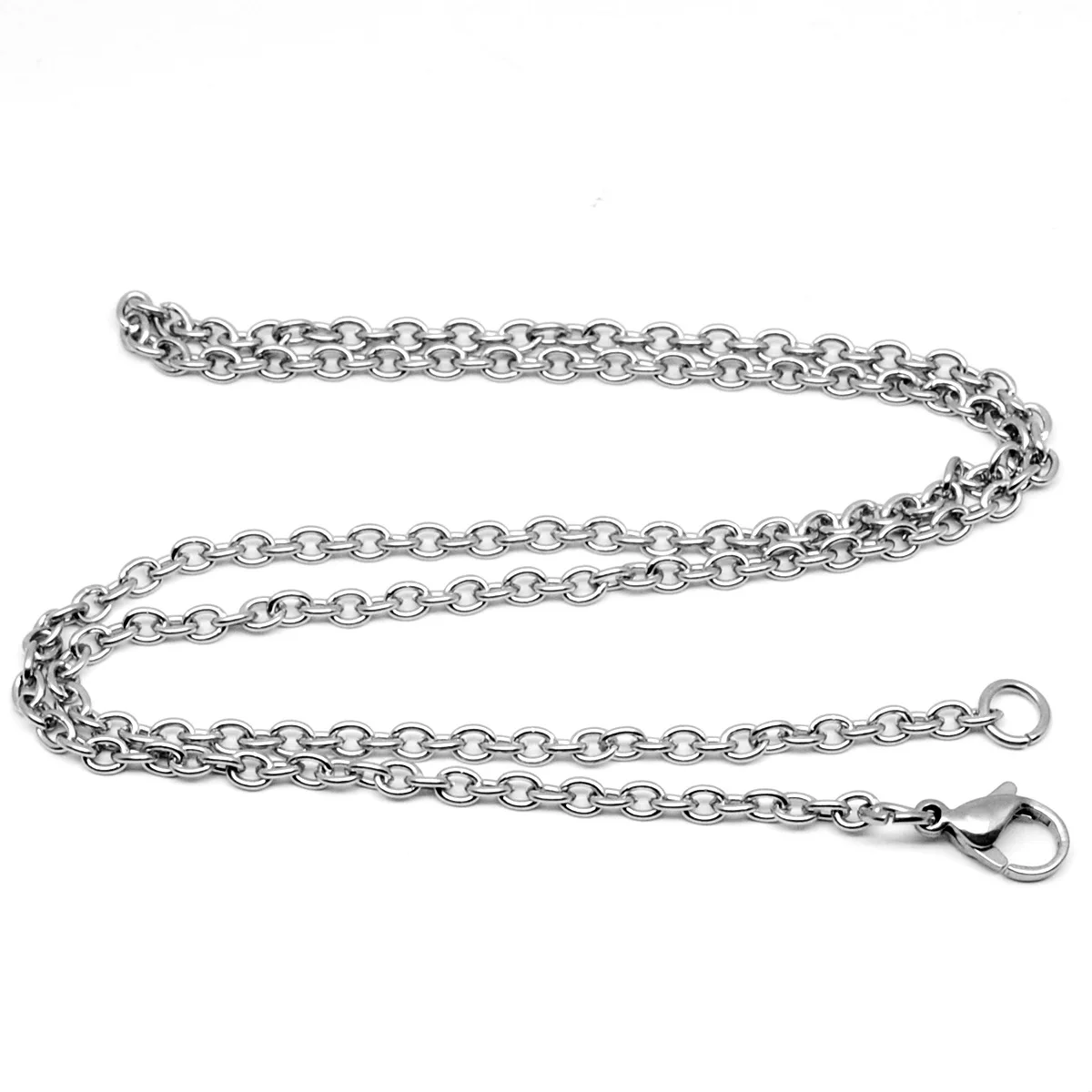 

1Pc Width 1.5mm-4.4mm High Quality Stainless Steel Cross O Chain Necklace Silver Color Charm Pendant Necklace Chain DIY Jewelry