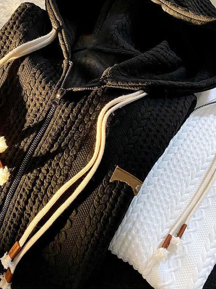 Весенняя толстовка с капюшоном на молнии женская уличная одежда Кардиган