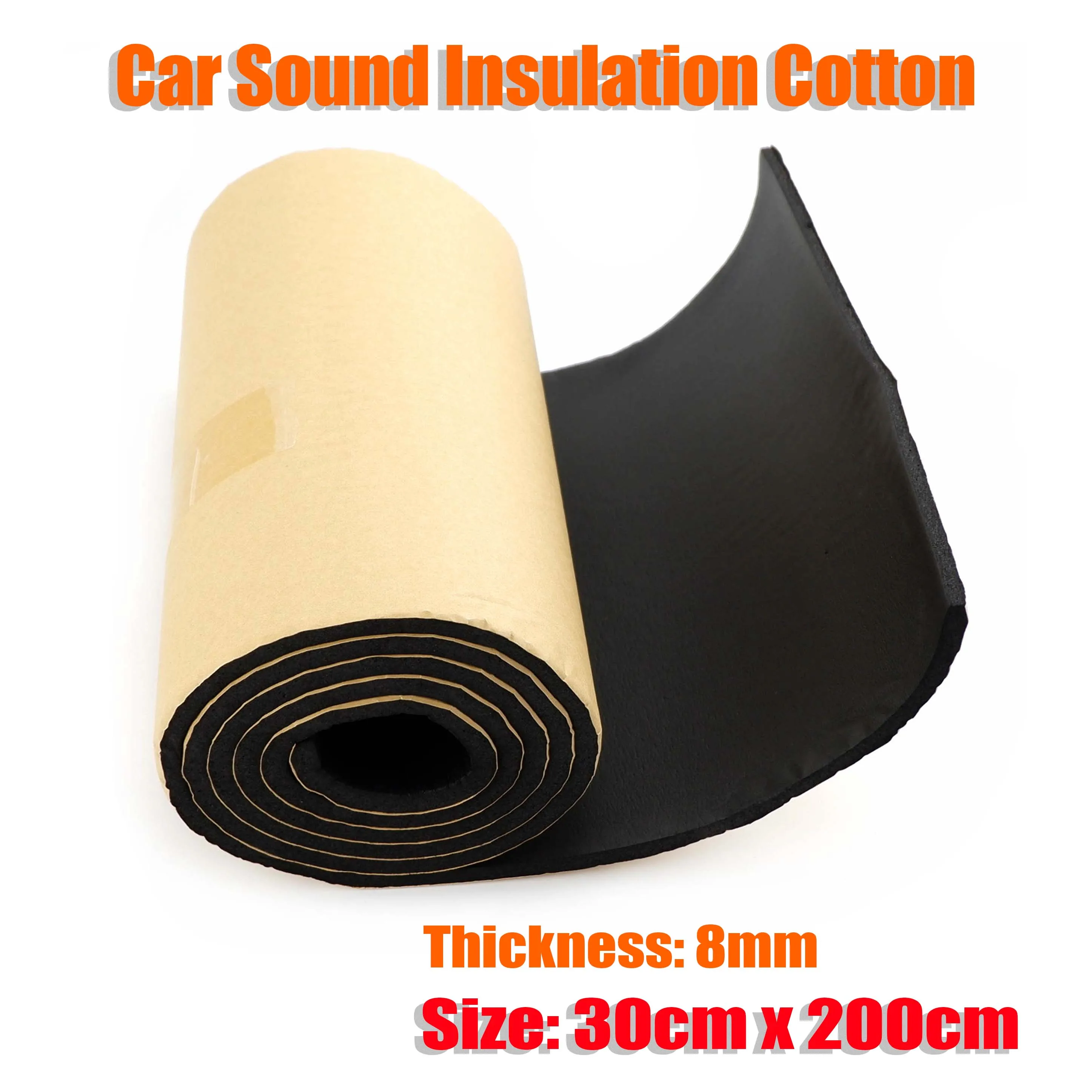 

1 рулон, шумоизоляция для автомобиля, 8 мм x 30 см x 200 см
