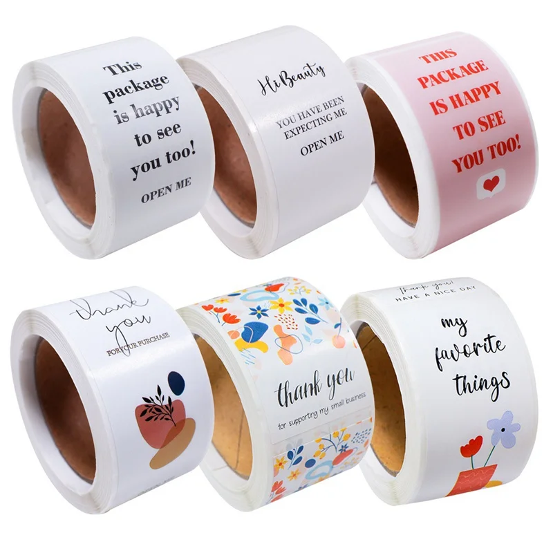 

100 sheets/roll, white, minimalist, thank you stickers, gift box sealing, packaging decoration, sticker labels delivery delivery