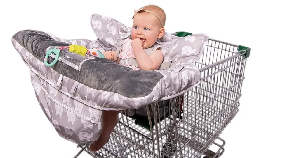 

Luxury Elephant High-end 2-in-1 Baby Shopping Cart Cover & High Chair Covers with Safety Harness for Babies & Toddler