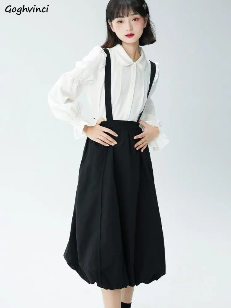 

Черное женское платье на бретельках, милое мешковатое японское винтажное модное весеннее уличное повседневное студенческое универсальное минималистское шикарное