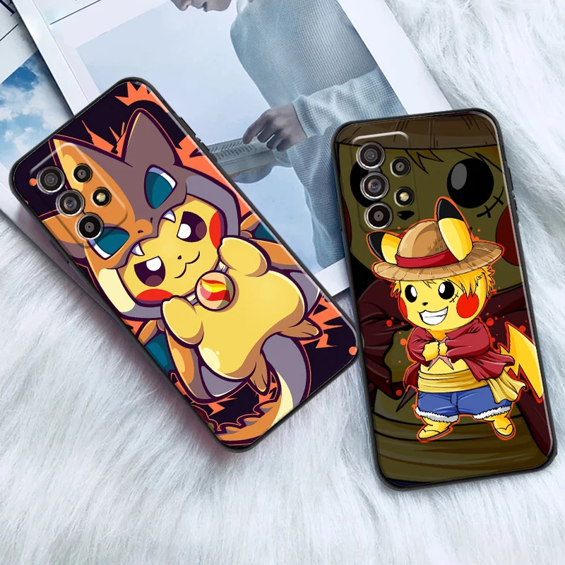 

Bandai Pokemon For Samsung A11 A21S A31 A32 A41 A51 A71 A52 A72 4G 5G Phone Case Back Funda Soft Silicone Cover Black