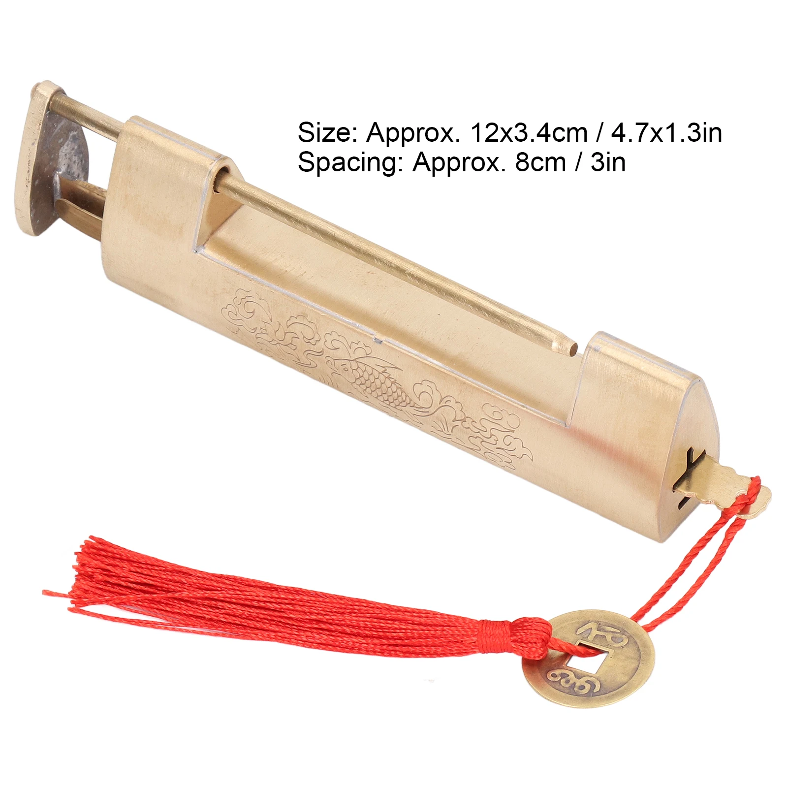 Винтажный висячий замок из латуни с интервалом 8 см