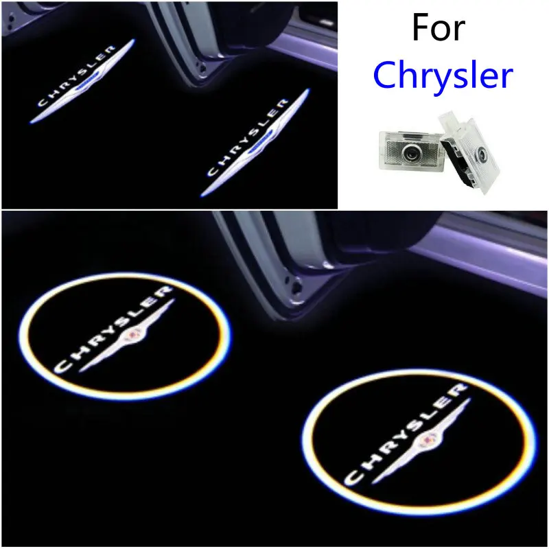 

LED Car Door Welcome Light Logo Ghost Shadow Decorative Lamp For Chrysler 300 300c 200 Sebring FR JR JS Lancia Thema Accessories