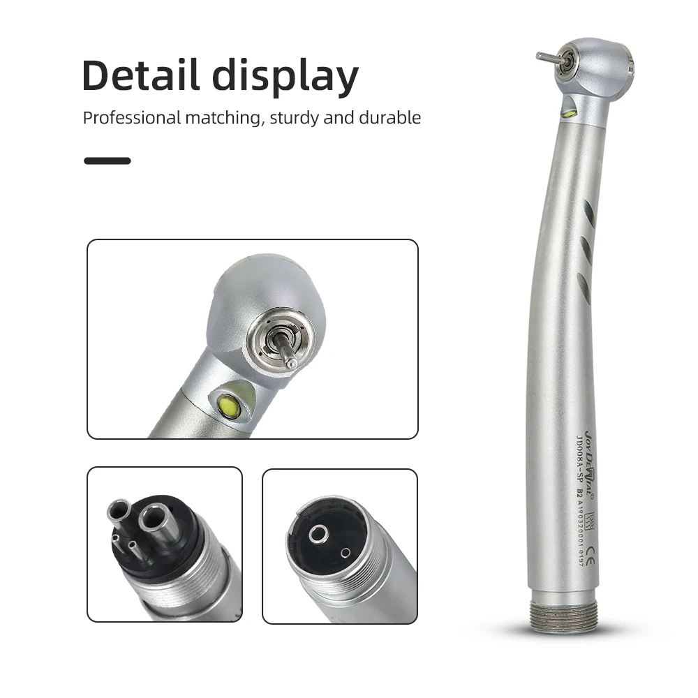 Dental High Speed Handpiece E-generator LED Light Ceramic Bearing Push Button 4 Water Spray 2 Holes / 4 Holes Optional