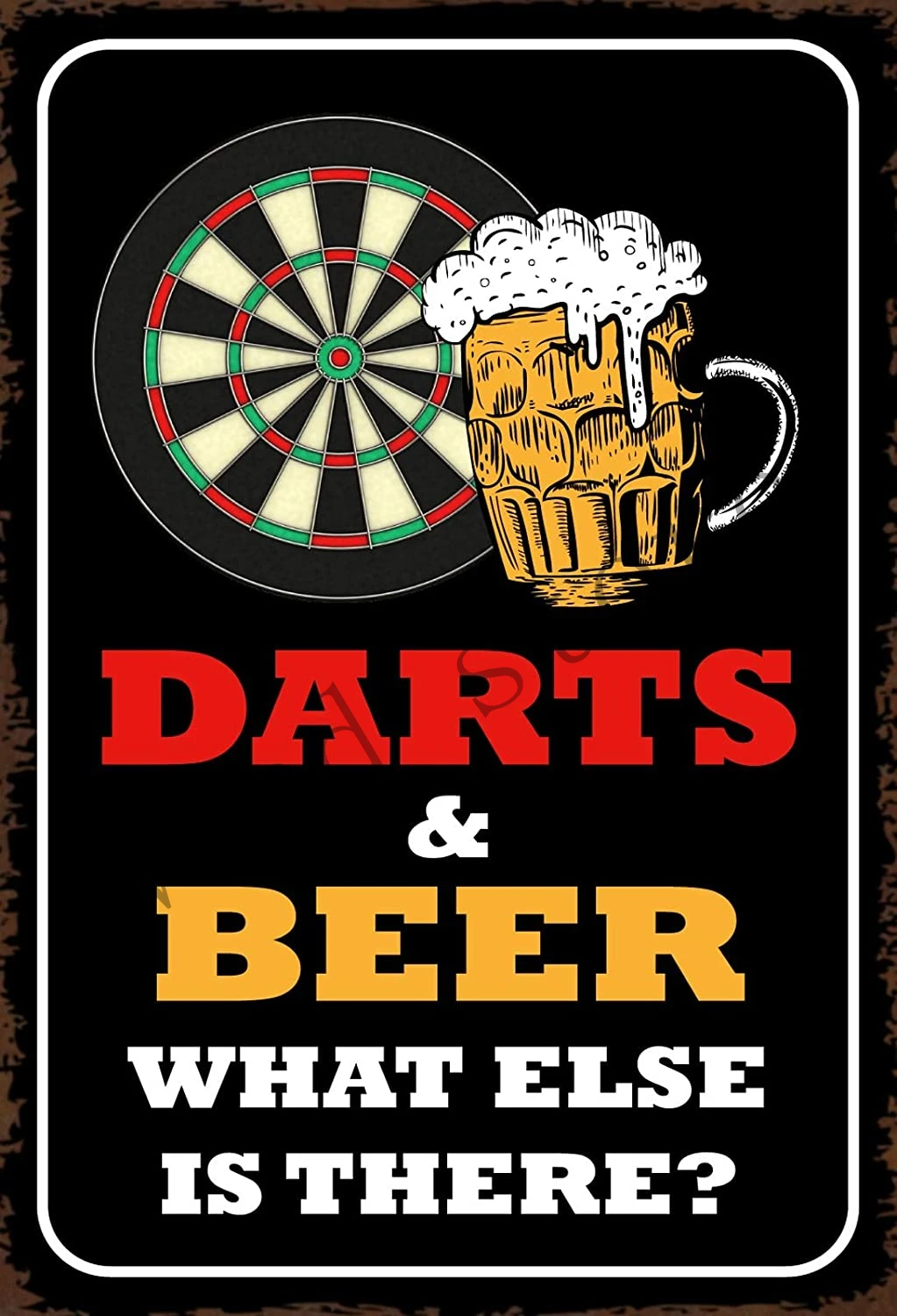 

Vintage Tin Sign,Darts Metal Poster Retro Art Wall Decoration for Home Club Garage Store Bar Cafe Farm 12" X 8"