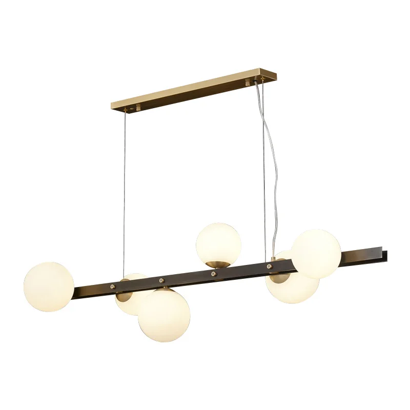 

Postmodern creative simple all-copper glass dining room living room bedroom chandelier designer light luxury chandelier