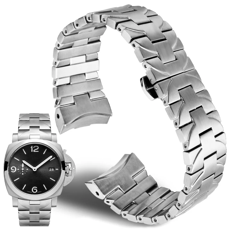 Elbow stainless steel Suitable for Panerai PAM441 111 382 PAM01316 strap men's steel band butterfly CLASP BRACELET 24mm