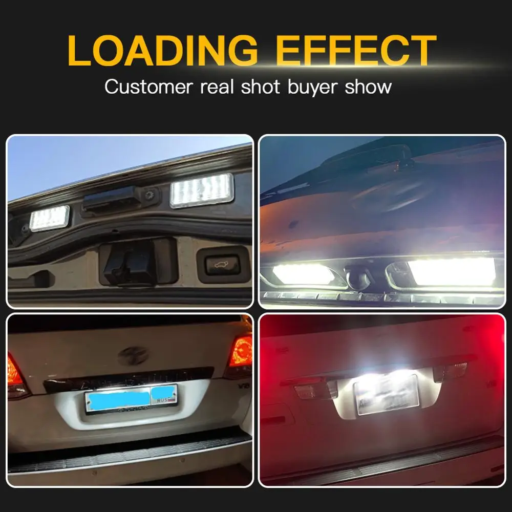 2Pcs Car LED Number License Plate Light No Error Canbus for Toyota Land Cruiser 100 200 Prado 120 Reiz 4D Mark X Accessories - купить по