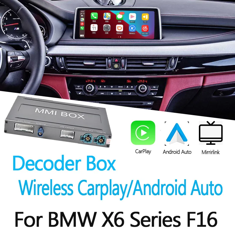 

Адаптер для BMW X5 F85 2014 ~ 2016 беспроводной проводной CarPlay Android Авто Carlife Mirror link Youtube декодер