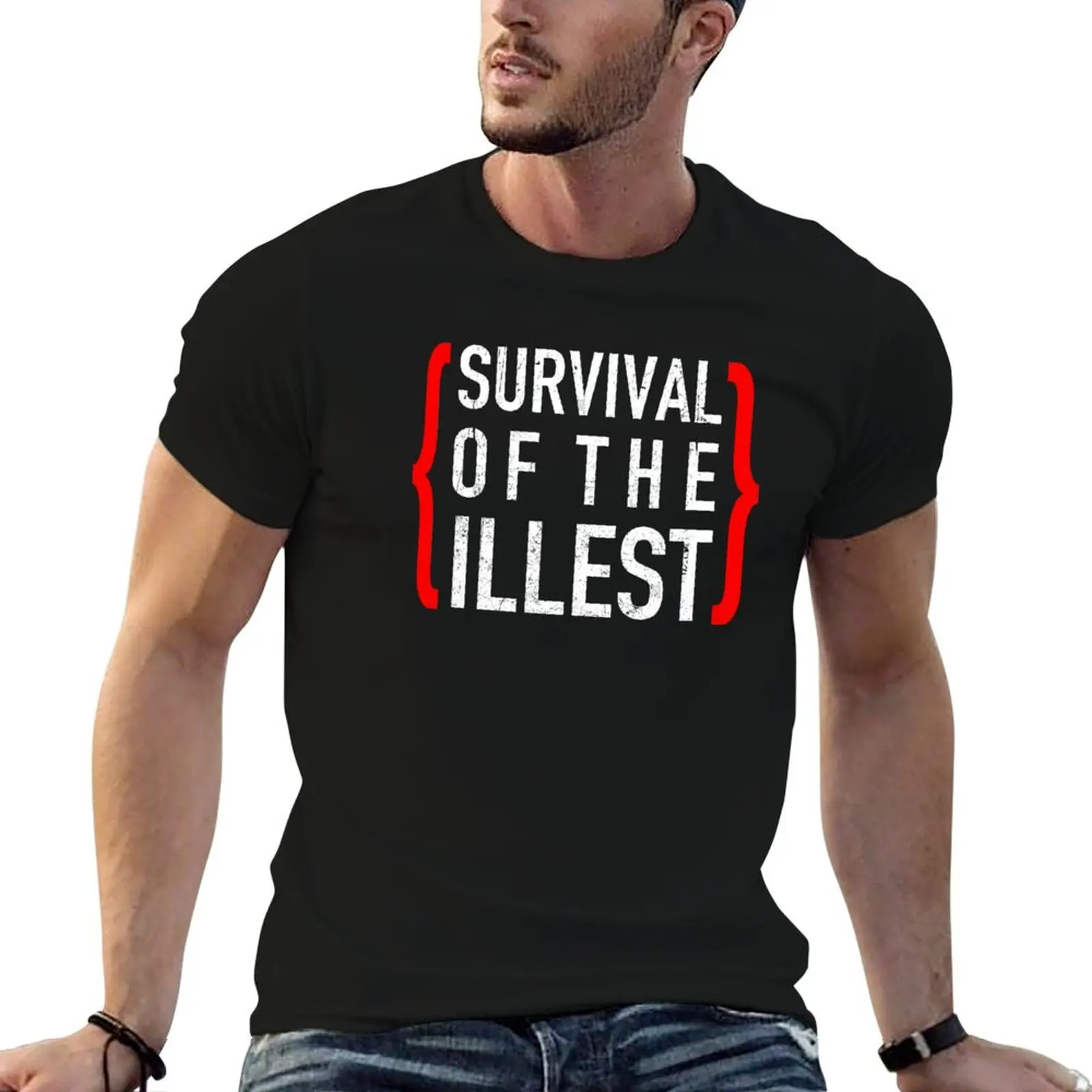 Фото Футболка Survival of the Illest, ультрамягкая, дышащая, с хорошей воздухопроницаемостью