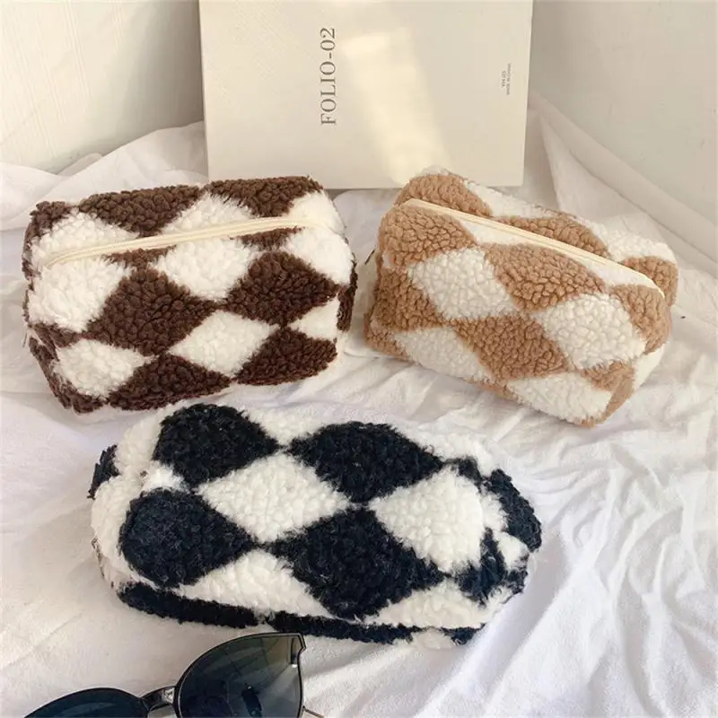 

Black/coffee/khaki Cosmetic Bags Women Lipstick Organizer Storage Tools Storage Bags Cosmetic Plush Bathroom Accessories Soft