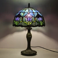 tiffany series led living room dining room bedroom bedside desk tulip decorative table lamp learning eye protection lamp