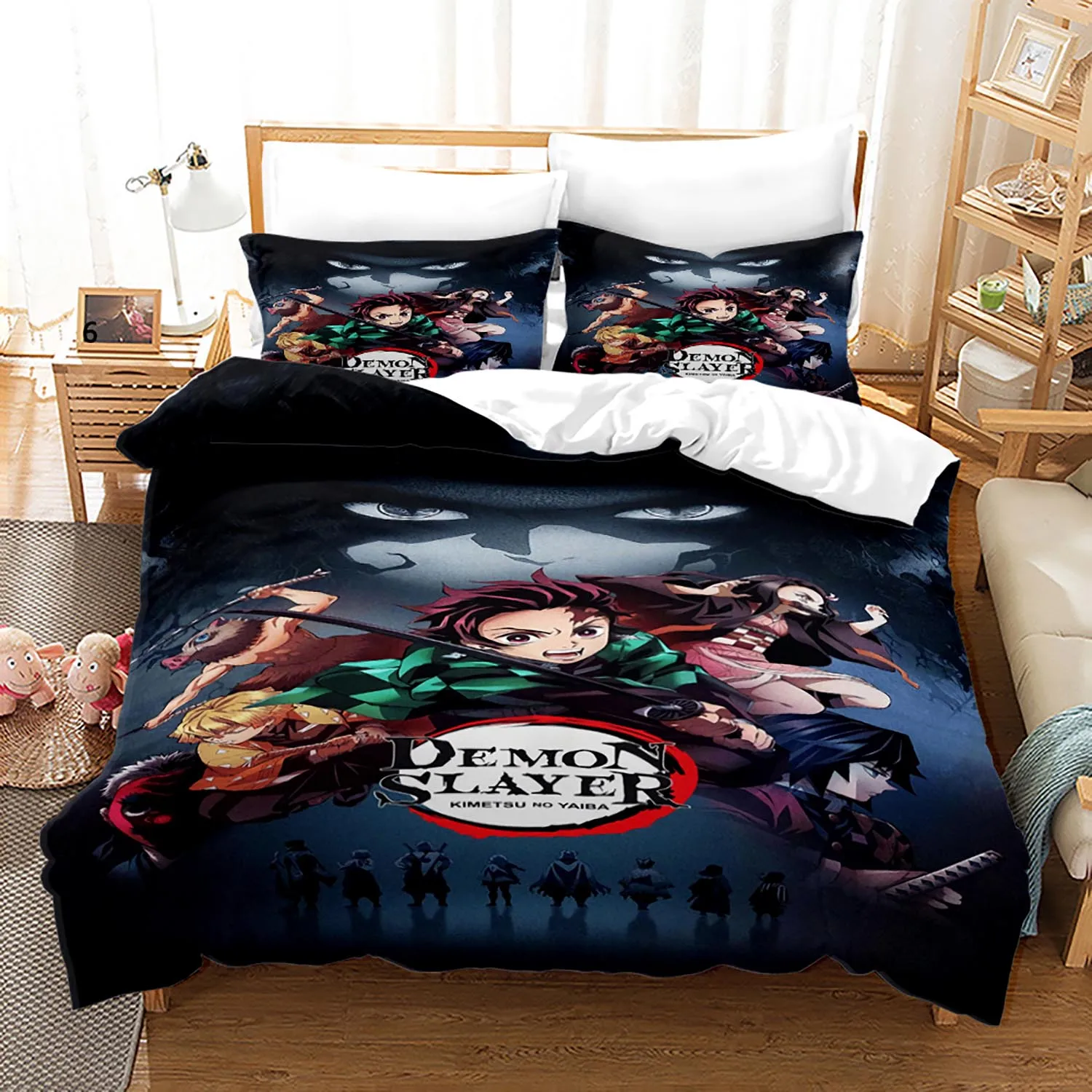 

Demon Slayer Bedding Set Single Twin Full Queen King Size Demon Slayer Bed Set Children Kid Bedroom Duvetcover Sets 3D Print 004