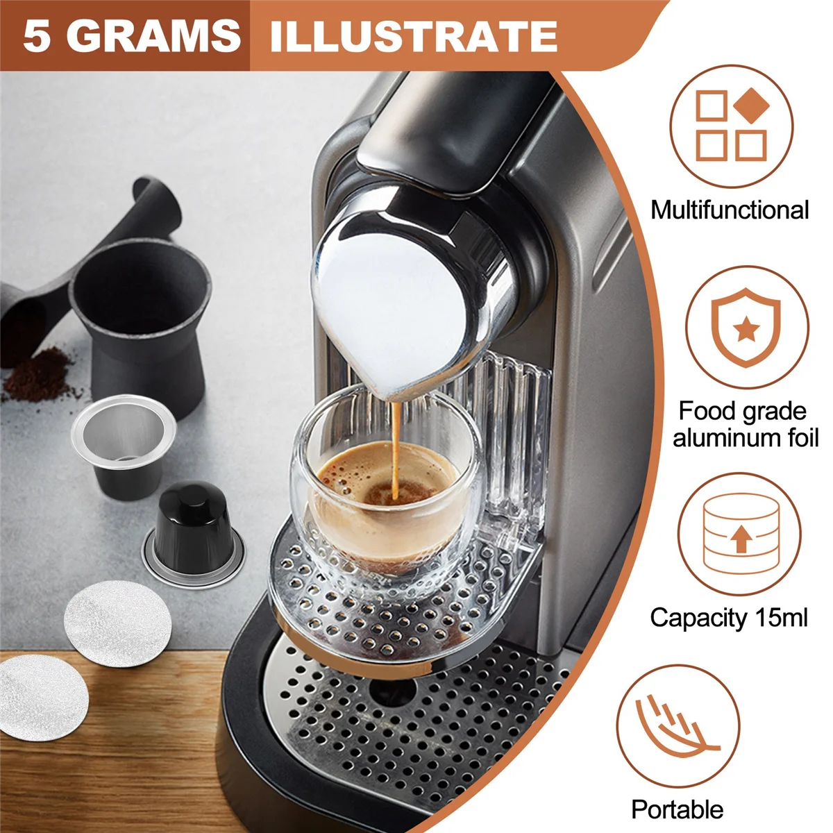 50 комплектов многоразовых кофейных капсул чашки одноразовые кофейные капсулы