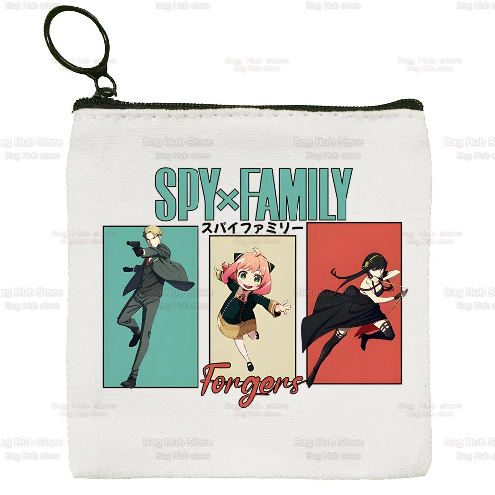 Spy X Family Canvas Coin Purse Spy Family Storage Pouch Bag Anya Smug Yor Forger Loid Forger Coin Bag Bond Forger Key Coin Purse