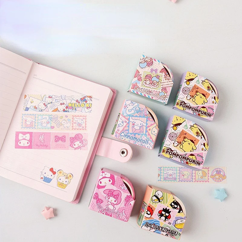 

Sanrio Cartoon Stickers Bronzing and Paper Hand Account Tape Stickers Melody Jade Dog Hand Account Collage Decorative Toys