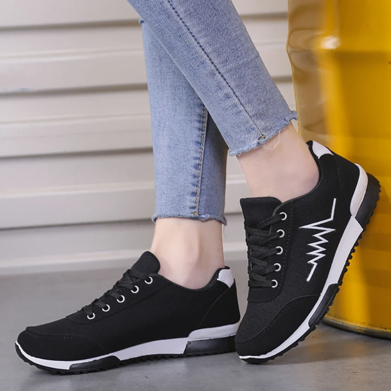 

Wedge Shoes Woman New Mesh Women Shoes Luxury Designers Lace-Up Red Black Women Sneakers Casual Chaussures Femme Basket Femme