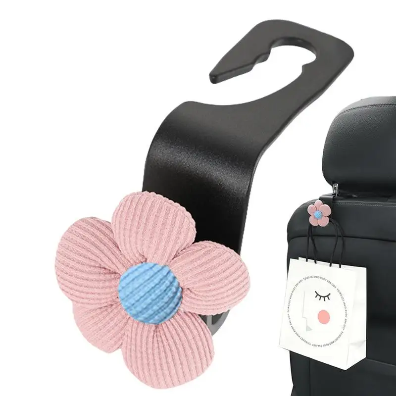 

Car Purse Holder Car Seat Hook Chair Back Storage Hook Strong Bearing Capacity Slim Design Simple Flower For Grocery Cloth Drink