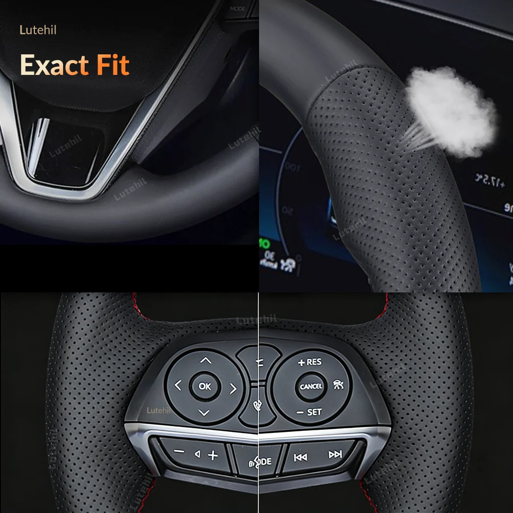 Фото Для Mitsubishi Outlander 2006-2013, ASX, Lancer X 10 2007-2015: Чехол на руль из натуральной кожи, плетеный, ручной работы, DIY №3